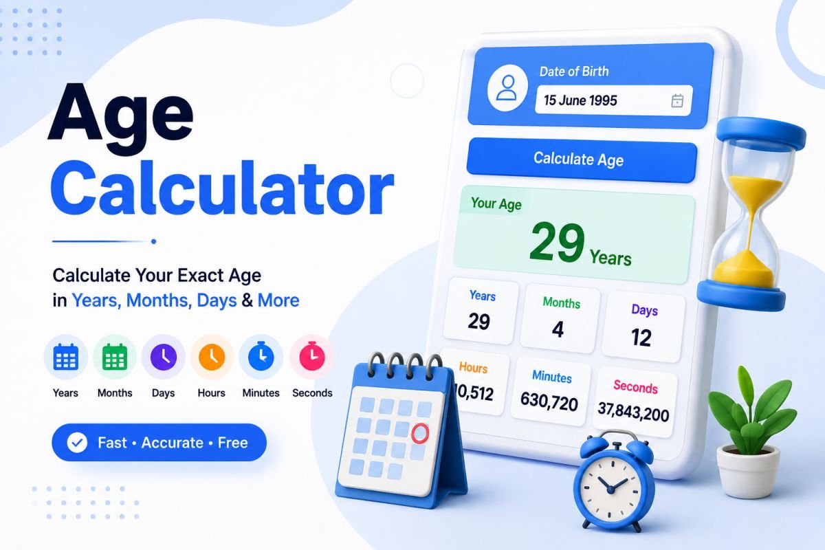 Age Calculator – Calculate Your Exact Age Online in Years, Months, Days & More